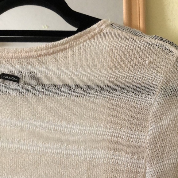 Volcom striped cream & white high low cardigan - Picture 8 of 9